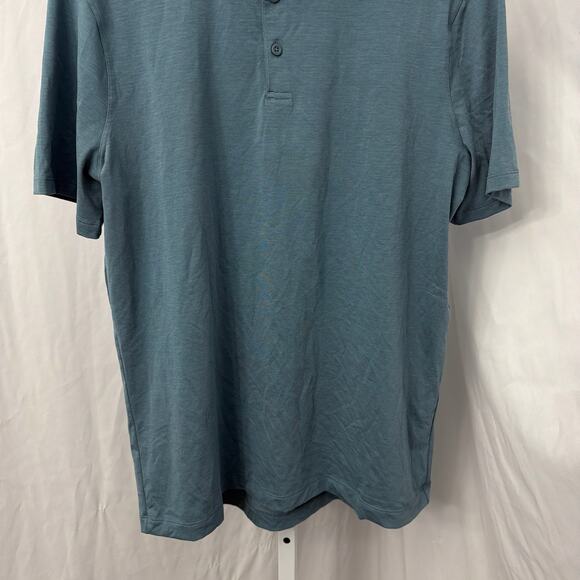 Lululemon Shirt Mens Large Evolution Polo Performance Stretch Blue - Picture 5 of 9